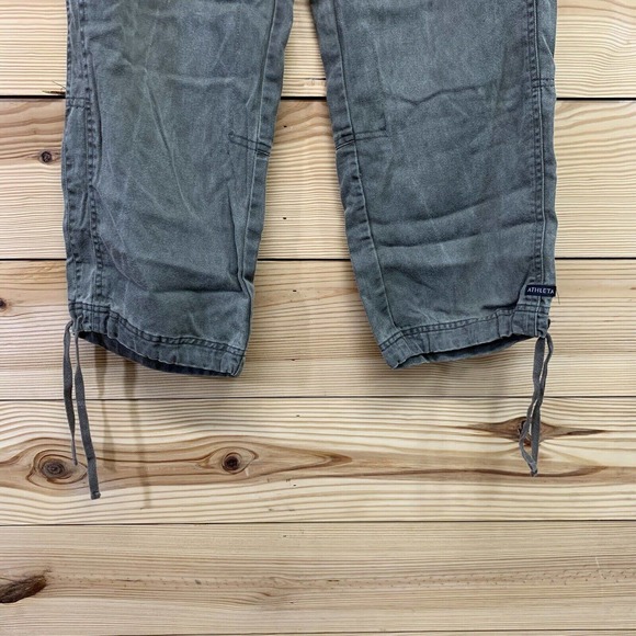 Athleta Cropped Pants 8 Army Green Tencel Lyocell Drawstring Tie Capri B122 - Picture 2 of 10